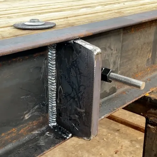 Welded shear-key connection plate on steel channel