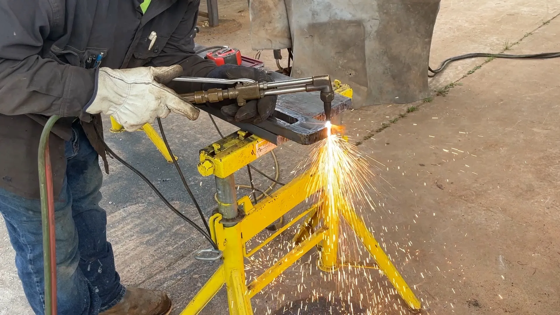 Steel fabrication — cutting structural channel with a torch